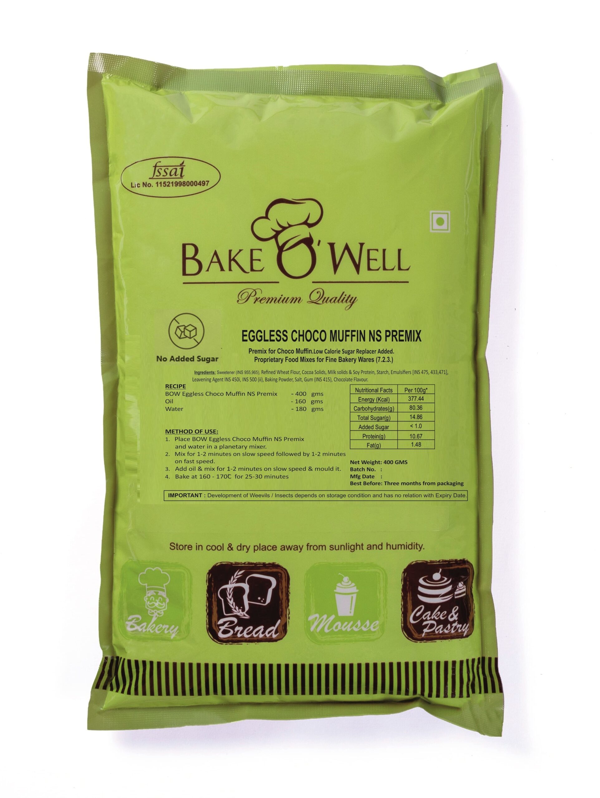 EGGLESS CHOCO MUFFIN NS 400 GMS