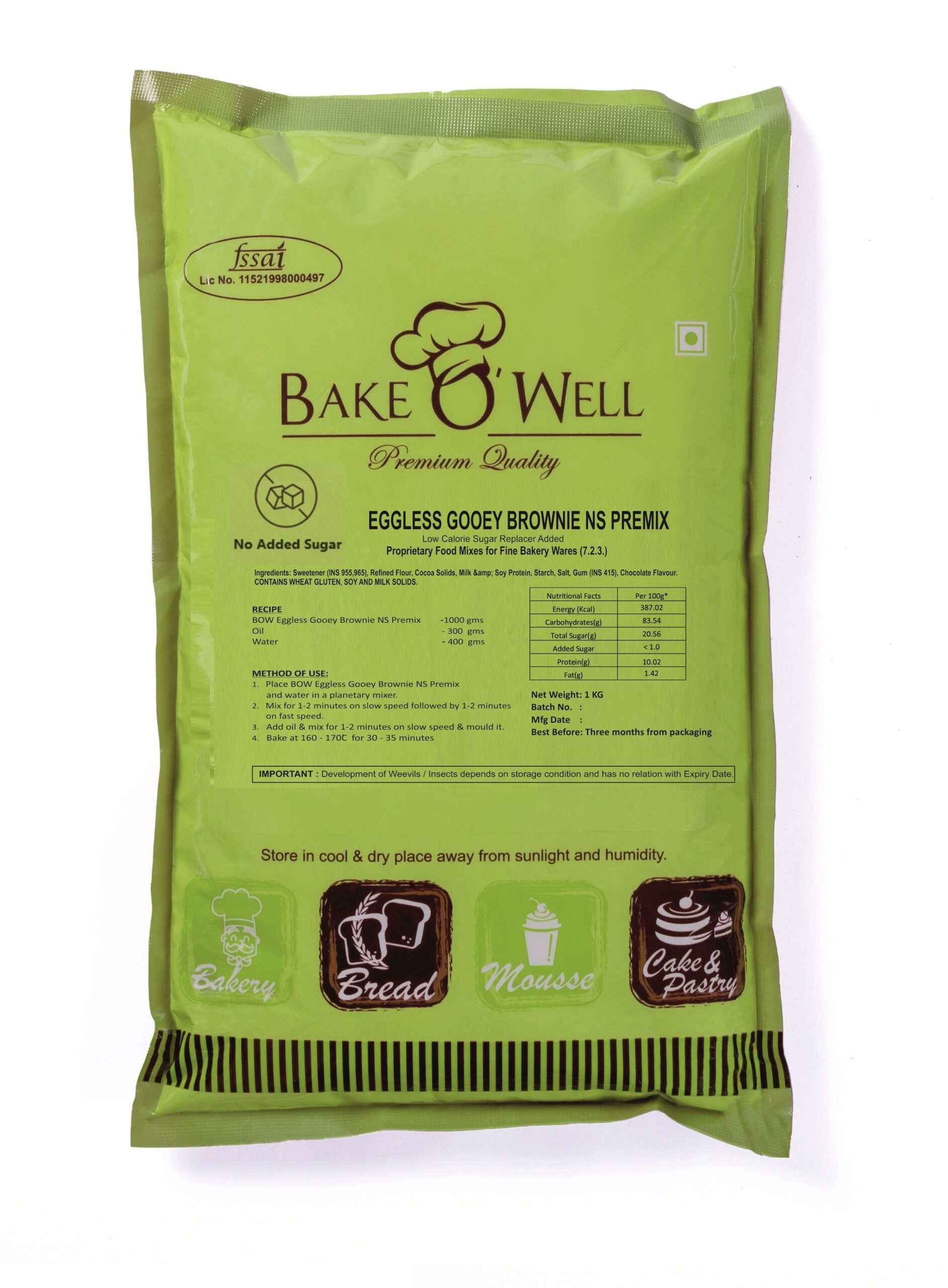 EGGLESS GOOEY BROWNIE NS PREMIX 1kg