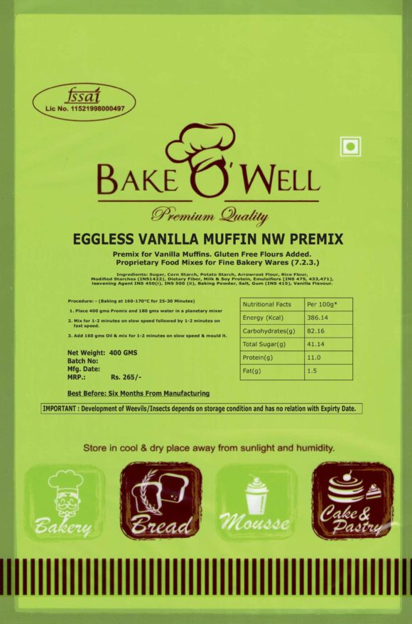 Eggless Vanilla Muffin Premix - NW