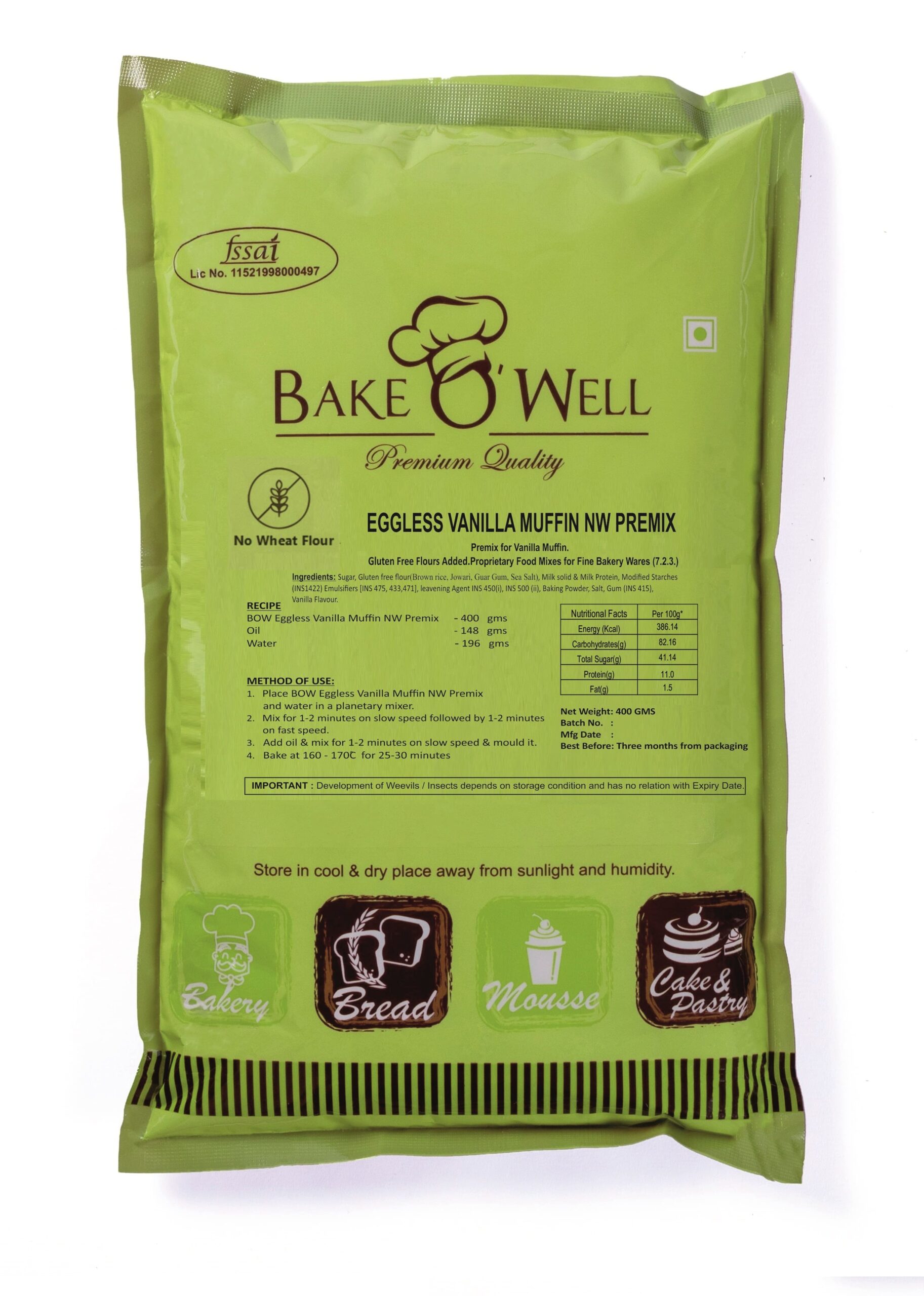 EGGLESS VANILLA MUFFIN NW 400 GMS