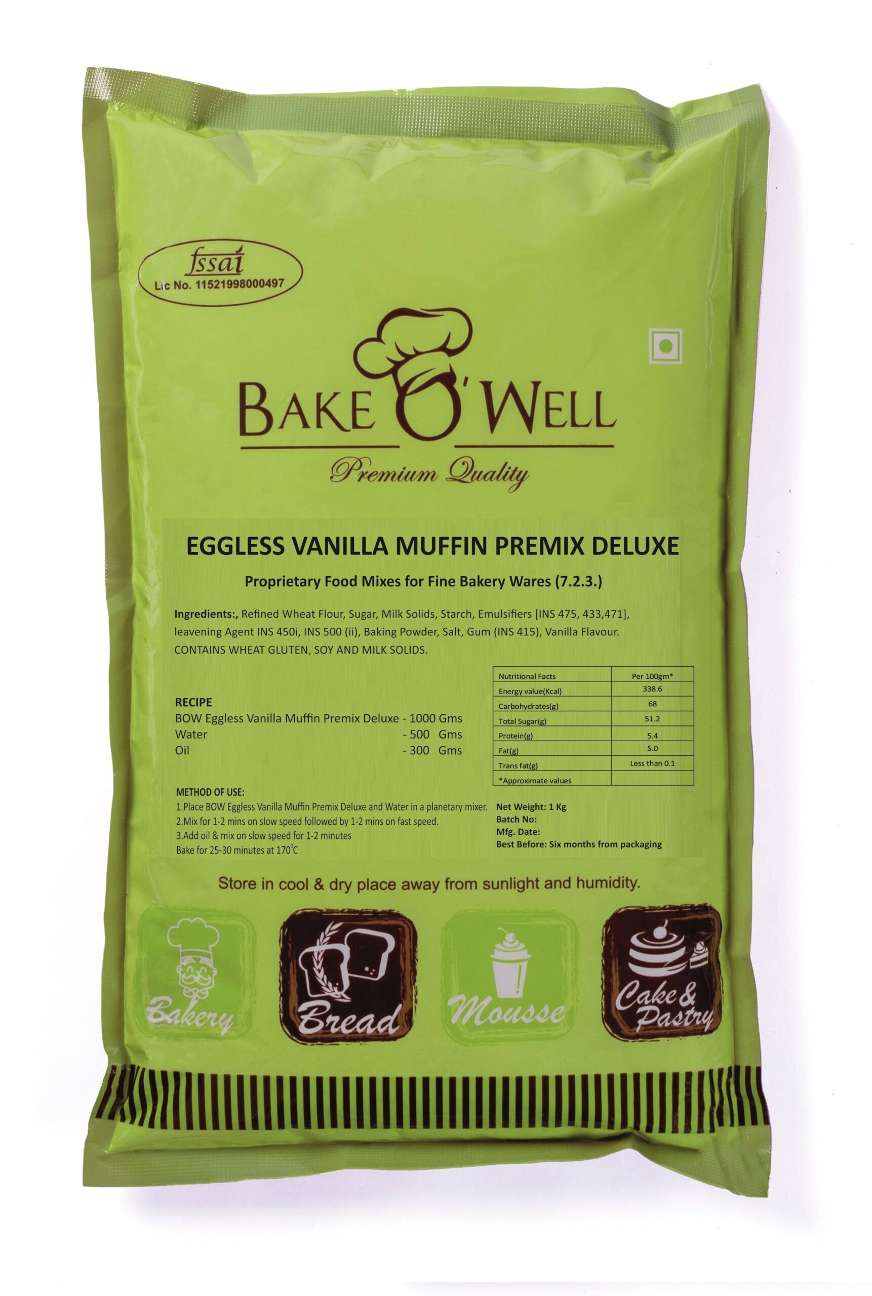 EGGLESS VANILLA MUFFIN PREMIX 1KG