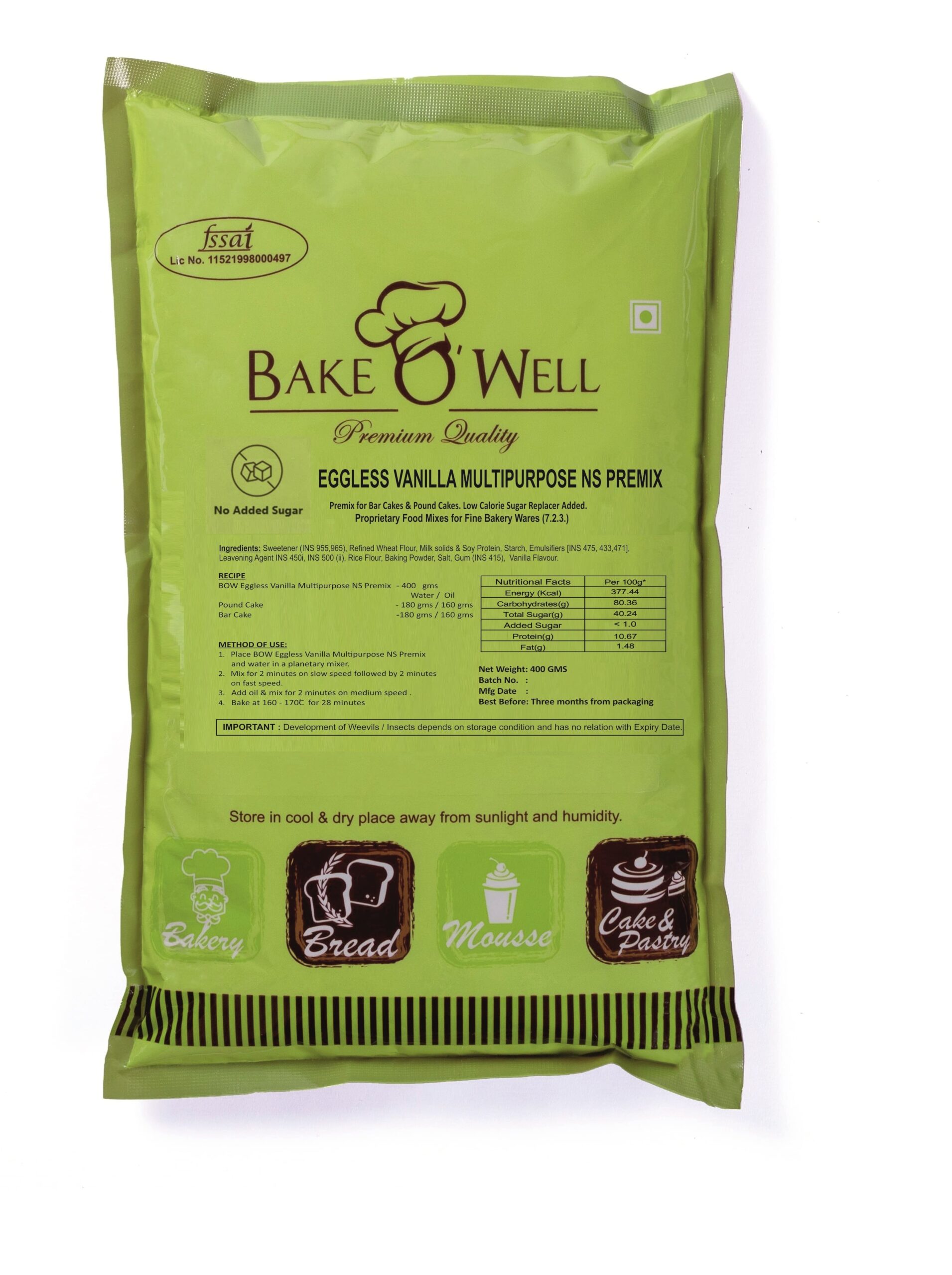 EGGLESS VANILLA MULTIPURPOSE NS 400 gms