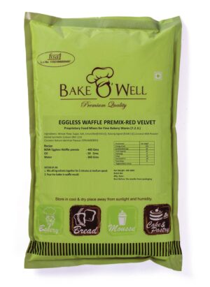 EGGLESS WAFFLE PREMIX-RED VELVET 400 GMS